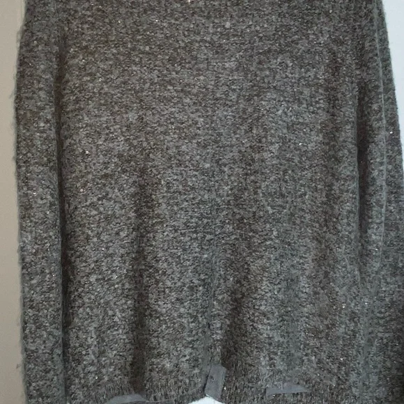 Banana Republic Cardigan Grey XL Merino Wool Blend Hook Closure Sequins GUC AA07 - Picture 6 of 7